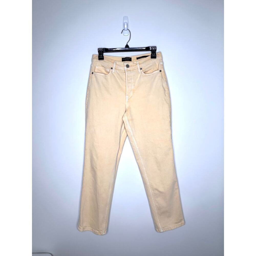 Banana Republic High-Rise Straight Cropped Jeans  Sz 27 Yellow Boho Festival 90s